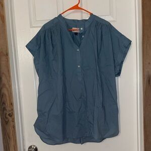 Universal Thread Light Blue Button-Front Top